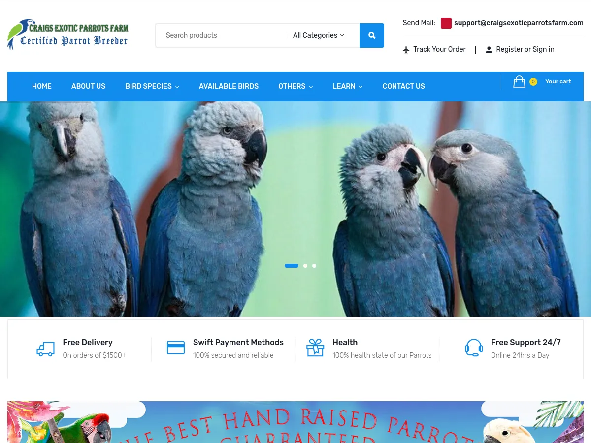 craigsexoticparrotsfarm.com